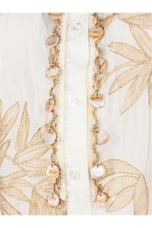 Cream white breathable ramie shirt PHO FIRENZE | 4323023LOTONATURALE